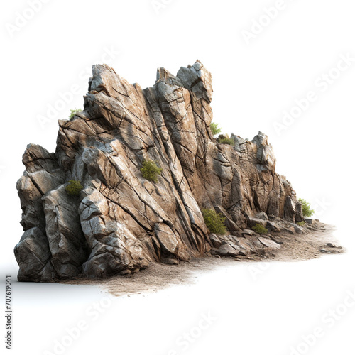 rocks stone part on white background isolate.Generative AI Illustration