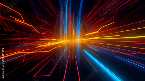 illustration of colorful abstract light streaks background  Generative AI image