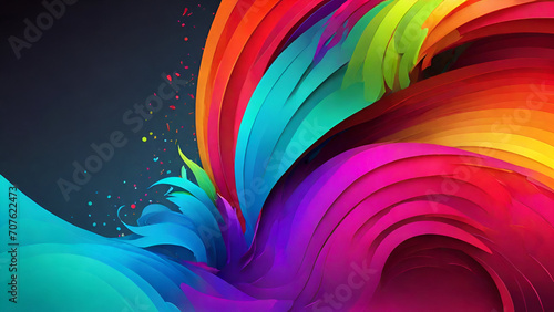 abstract colorful background with swirls. generative Ai.