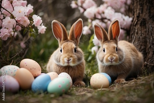 easter bunny and eggs © Harish