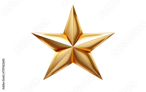 Sparkling in the Depths of Space as a Stunning Gold Star on White or PNG Transparent Background.