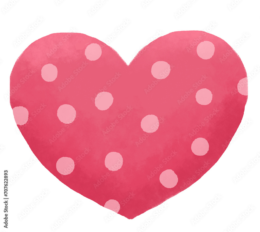 red heart with polka dots pattern red heart with polka dots pattern