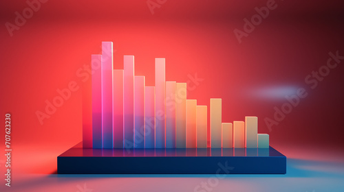 glowing bar graph on business inspired gradient symbolizing financial growth and corporate strategy