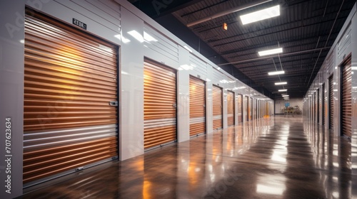 Hallway of Storage Units Generative AI