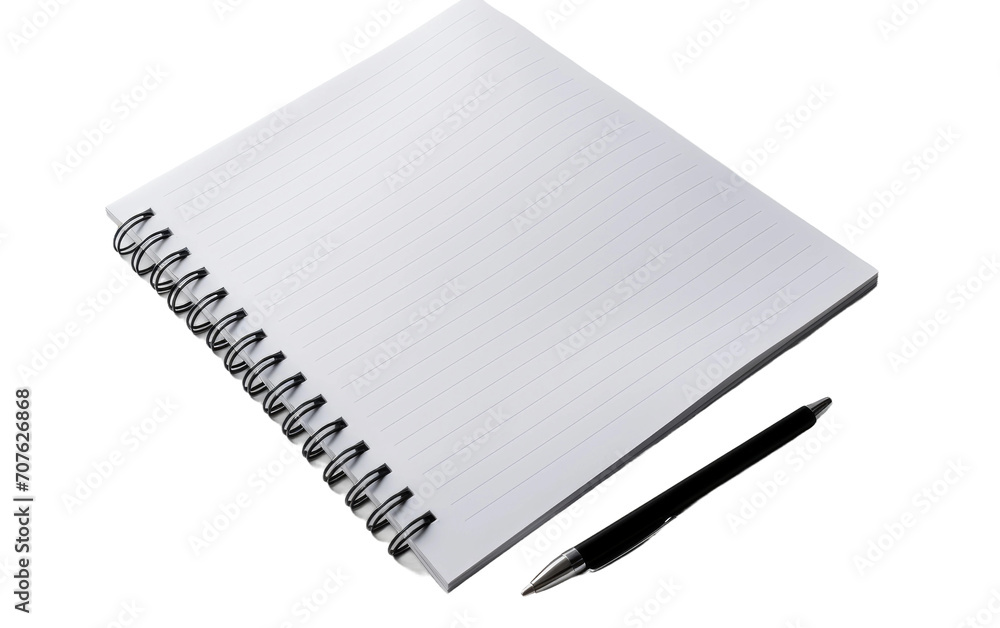 Let Your Thoughts Flow on the Tranquil White Pages of this Notebook on White or PNG Transparent Background. Let Your Thoughts Flow on the Tranquil White Pages of this Notebook on White or PNG Transparent Background.