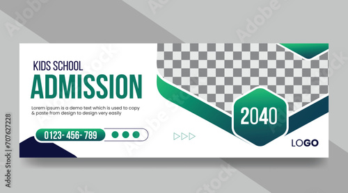 Back to School Admission social media banner design or educational webinar template