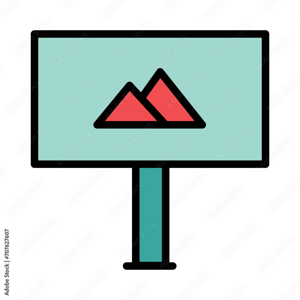 Advertisement Banner Billboard Filled Outline Icon