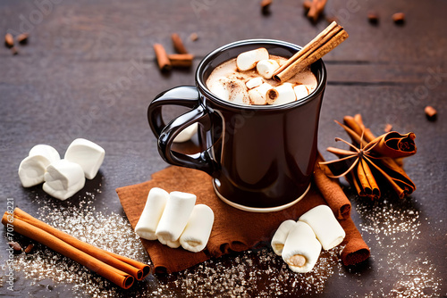 Cup of hot cocoa with marshmallow