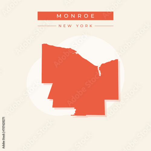 Vector illustration vector of Monroe map New York