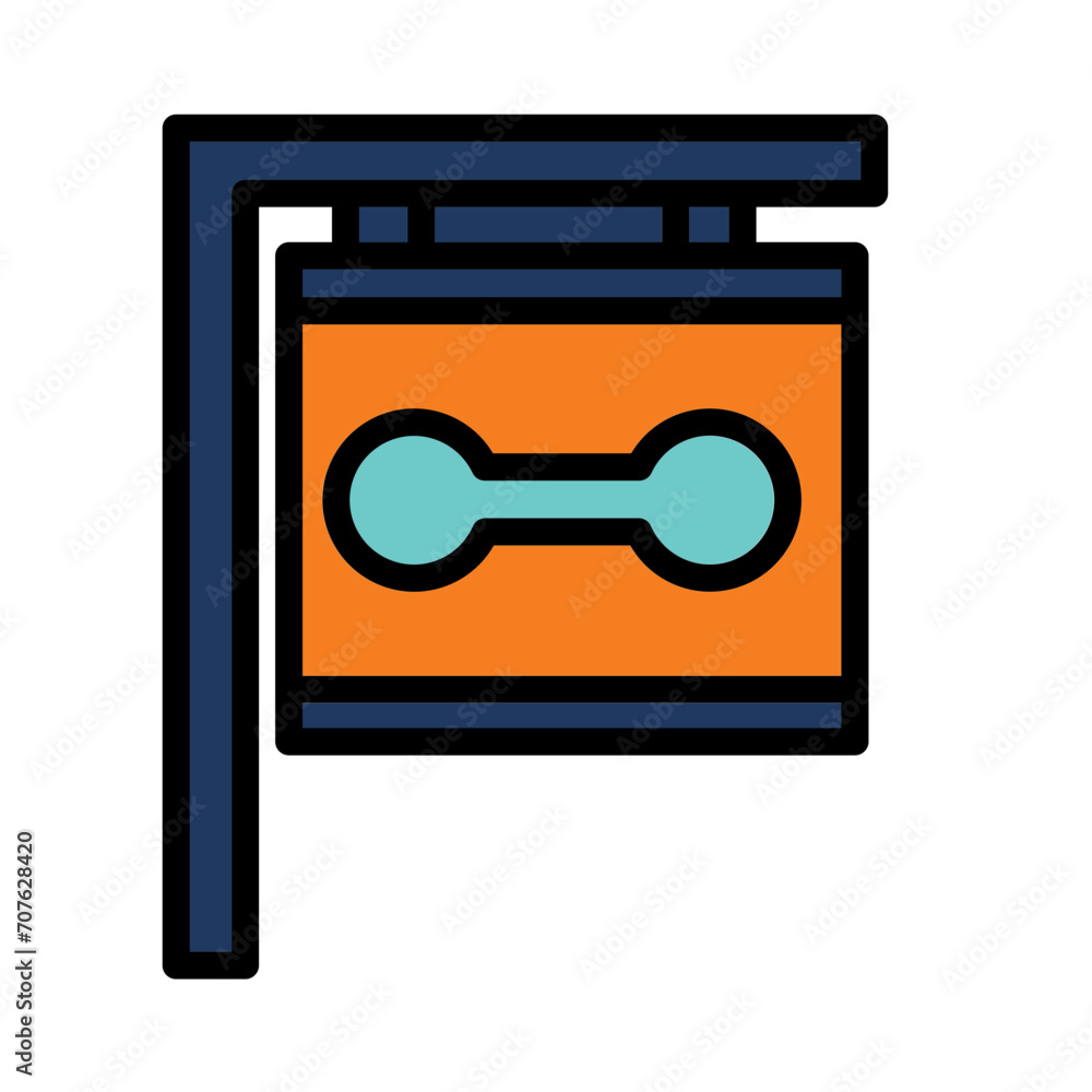 Advertisement Marketing Dumbell Filled Outline Icon Advertisement Marketing Dumbell Filled Outline Icon