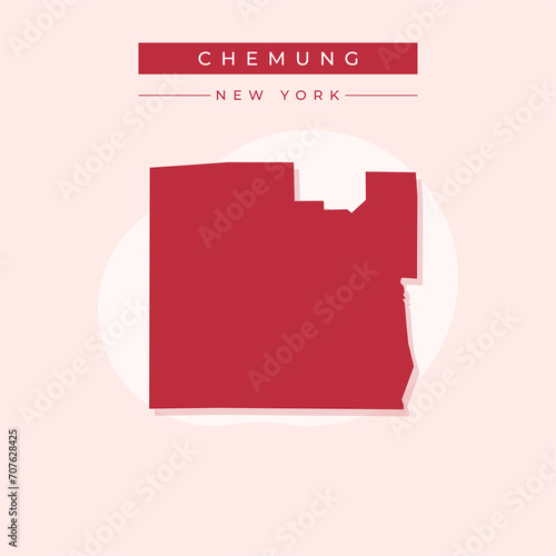 Vector illustration vector of Chemung map New York photo