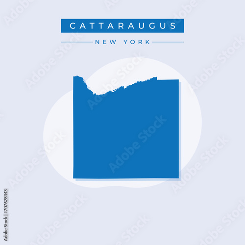Vector illustration vector of Cattaraugus map New York photo