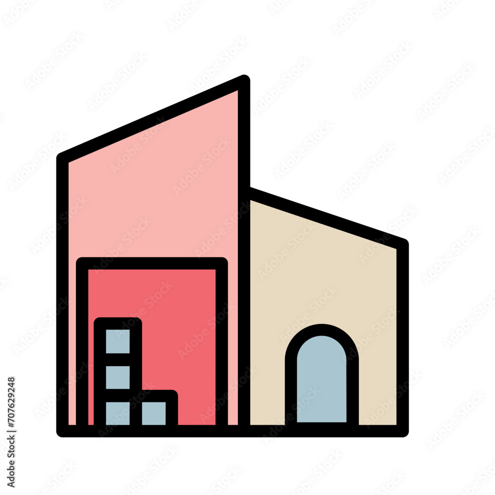 Boxes Buildings Storage Filled Outline Icon Boxes Buildings Storage Filled Outline Icon