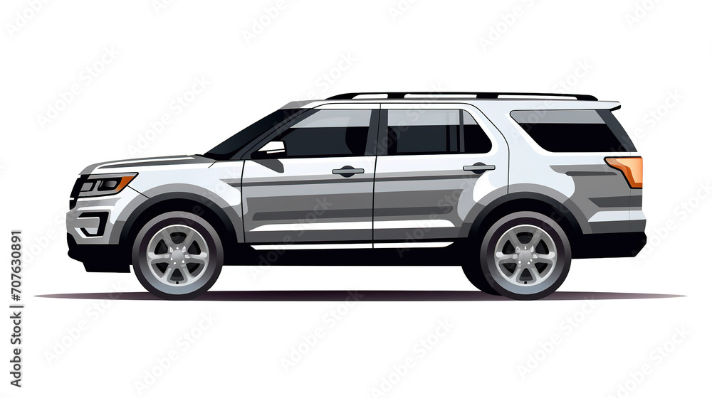 Family SUV isolated on white