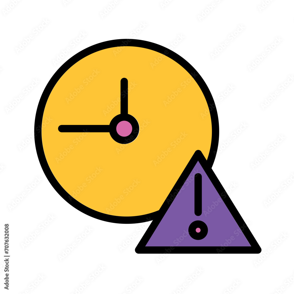 Clock Communication Connection Filled Outline Icon Clock Communication Connection Filled Outline Icon