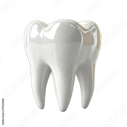 3D White Tooth Dental Care Health Isolated on Transparent or White Background, PNG