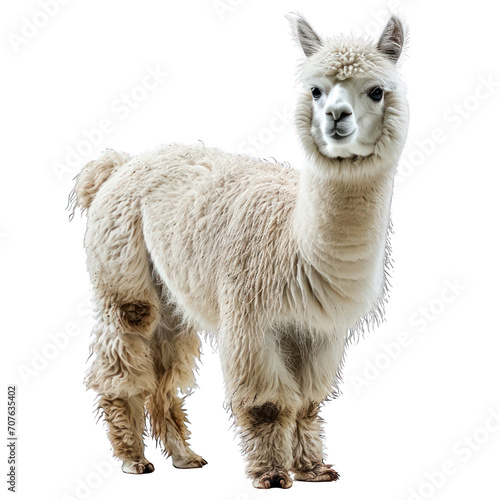 Alpaca on White Background Isolated on Transparent or White Background, PNG © Custom Media