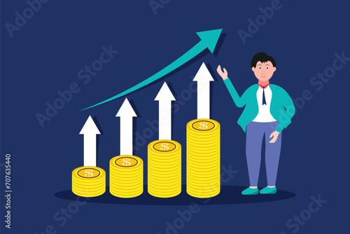 Invest more to earn more, fund rising and long term investment concept