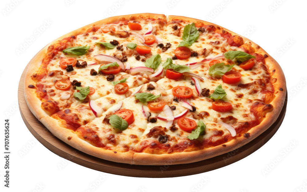 Pizza, a Gastronomic Delight with a Symphony of Flavors and Textures on White or PNG Transparent Background.