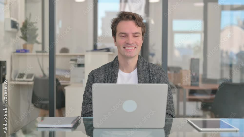 Middle Aged Man Smiling at Camera at Work Middle Aged Man Smiling at Camera at Work