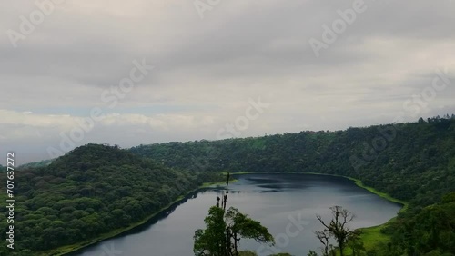 Laguna De Hule Volcanic Lake in Costa Rica Rainforest photo