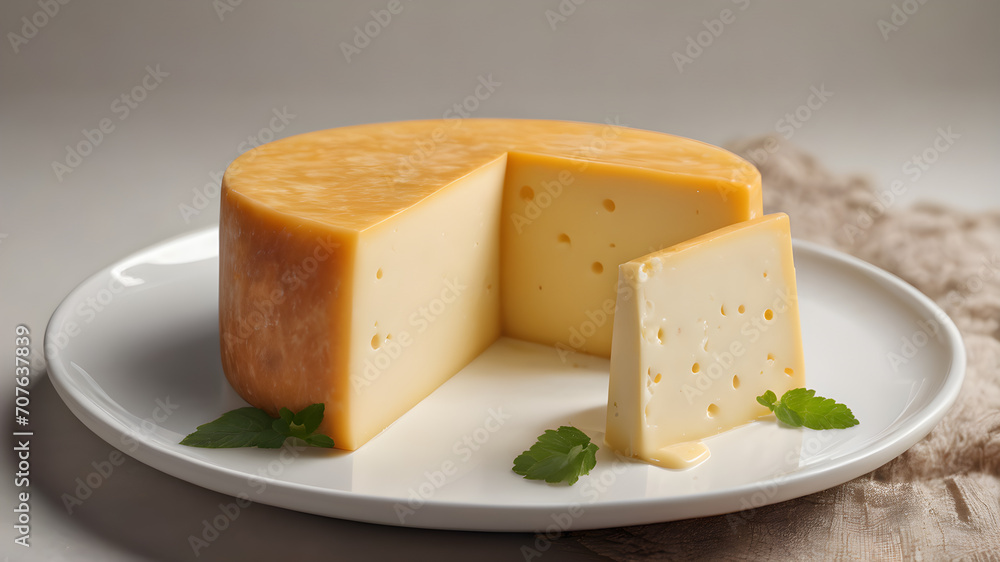 chadar cheese on isolated white background
