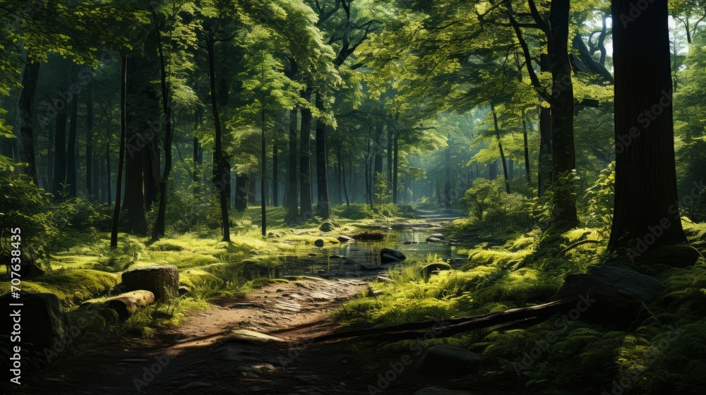 Tranquil Forest Jog Generative AI
