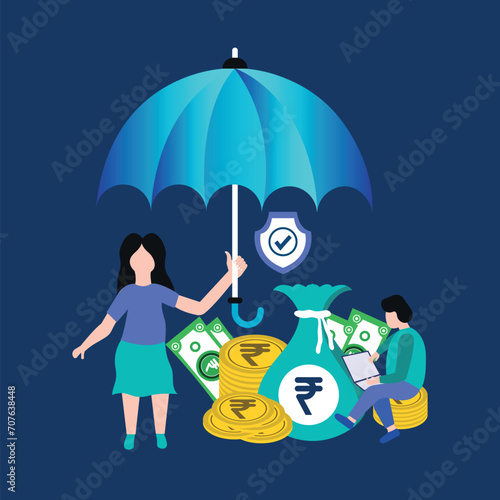 Savings protection, secure fund and secure investment concept