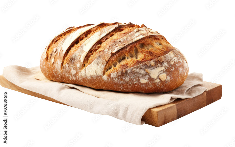 Relish the Rustic Charm of a Country Style Freshly Baked Boule Bread on White or PNG Transparent Background.