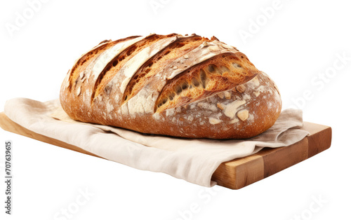Relish the Rustic Charm of a Country Style Freshly Baked Boule Bread on White or PNG Transparent Background.