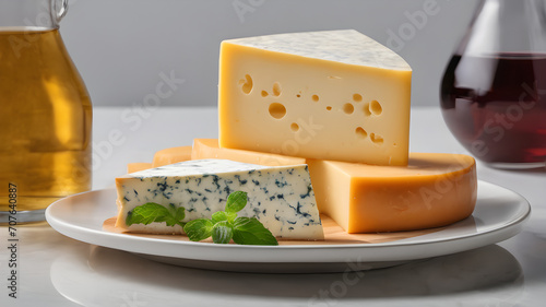 chadar cheese on isolated white background photo