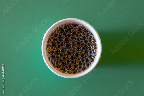 Black Coffee in Paper Cup, Shot Straight Down