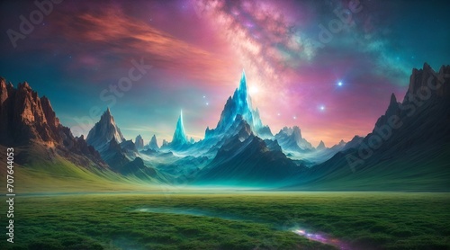 A breathtakingly radiant extraterrestrial vista unfolds  like an artist s masterpiece  in this vivid fine art photograph. 