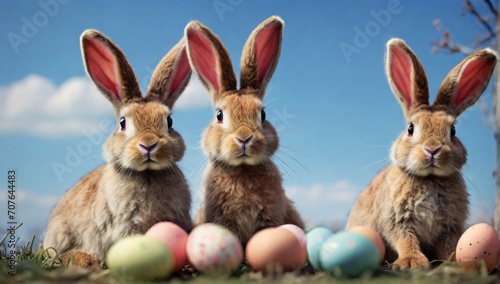_Easter_bunny_family_outside_against