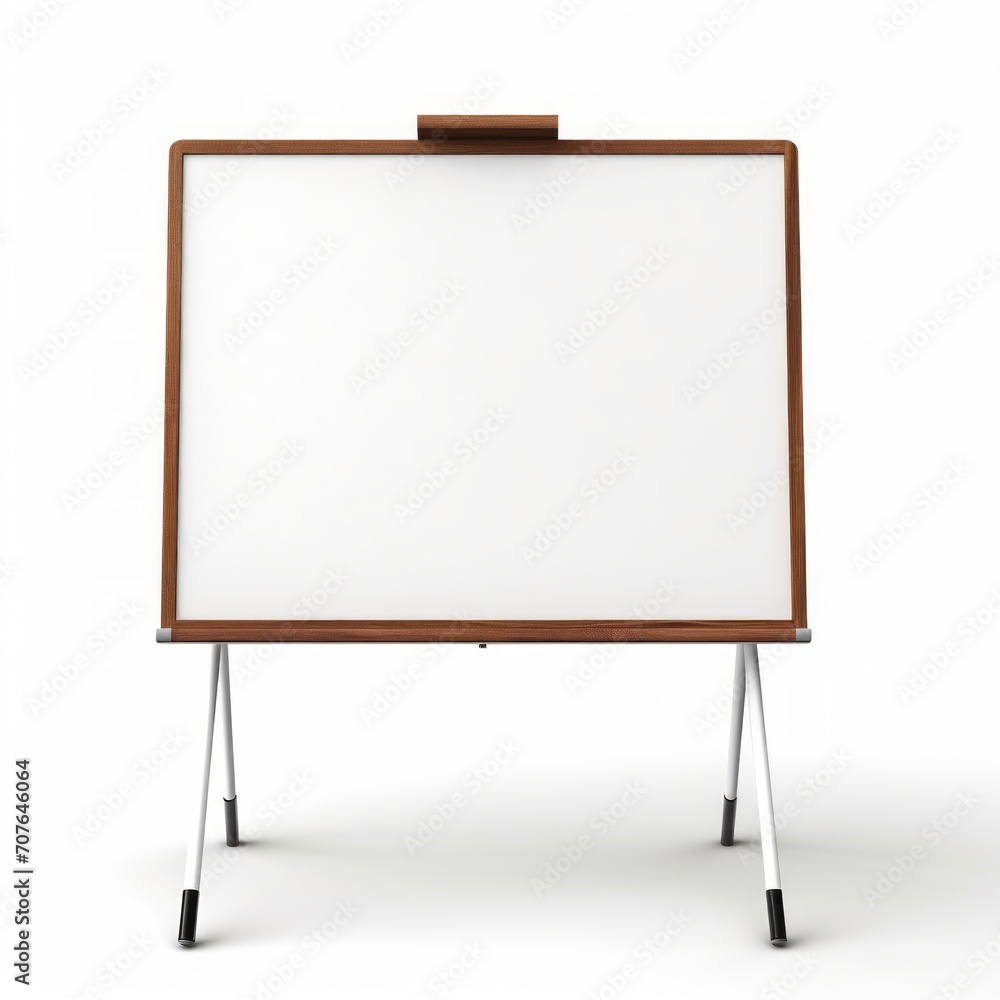 Stock image of a whiteboard on a white background, functional, brainstorming and planning tool Generative AI Stock image of a whiteboard on a white background, functional, brainstorming and planning tool Generative AI