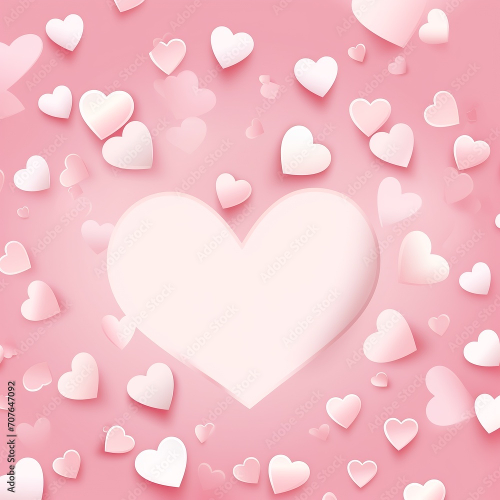 Valentine's day background with paper hearts. Vector illustration.AI.