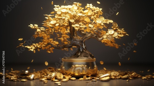 Gold Money Tree Lucky Wallpaper