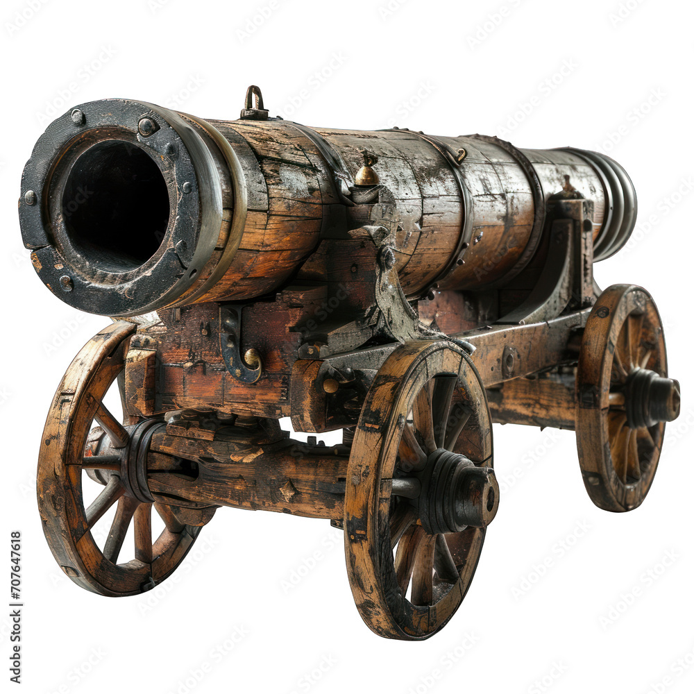 Cannon Isolated on Transparent or White Background, PNG