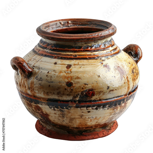Ceramic Pot Isolated on Transparent or White Background, PNG
