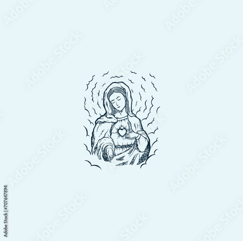 THESE HIGH QUALITY MOTHER MARIA VECTOR FOR USING VARIOUS TYPES OF DESIGN WORKS LIKE T-SHIRT, LOGO, TATTOO AND HOME WALL DESIGN