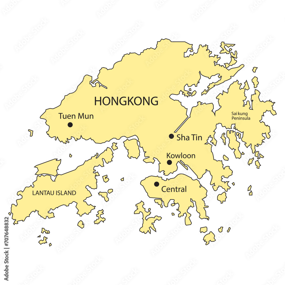 Fototapeta premium Hong Kong map