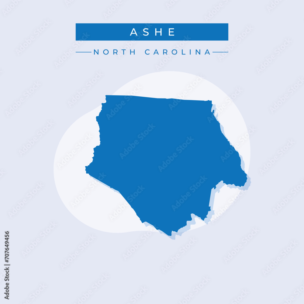 Vector illustration vector of Ashe map North Carolina