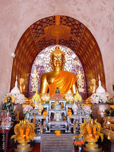 buddha statue in Wat Jed Yod Chiang Mai in thailand