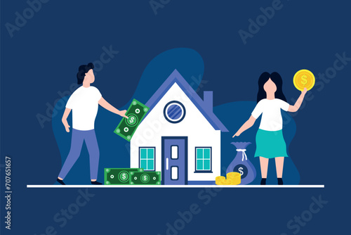 Saving money for home, home loan concept, financial planning for future