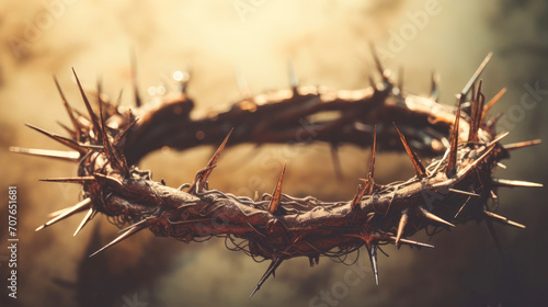 Good Friday. Crown of thorns. Easter holiday. Crucifixion, resurrection of Jesus Christ. Gospel, salvation.