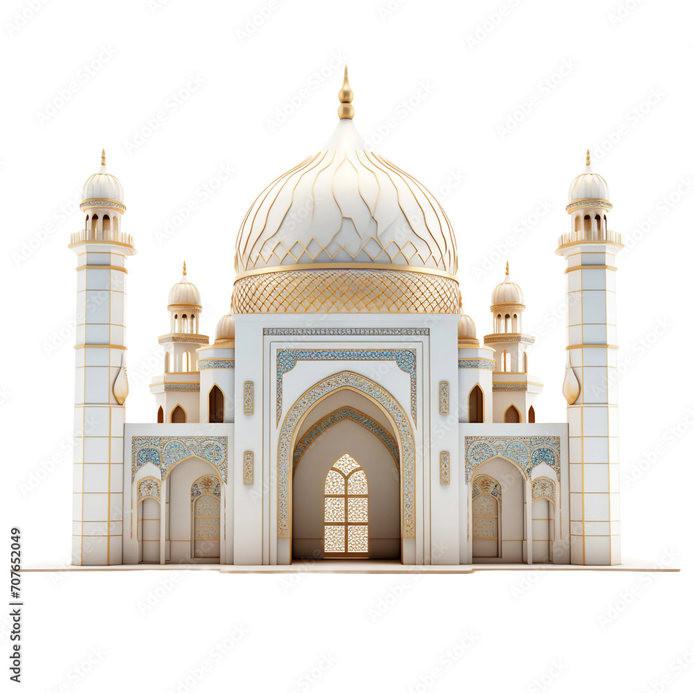 Islamic Architecture 3d Element isolated on transparent background