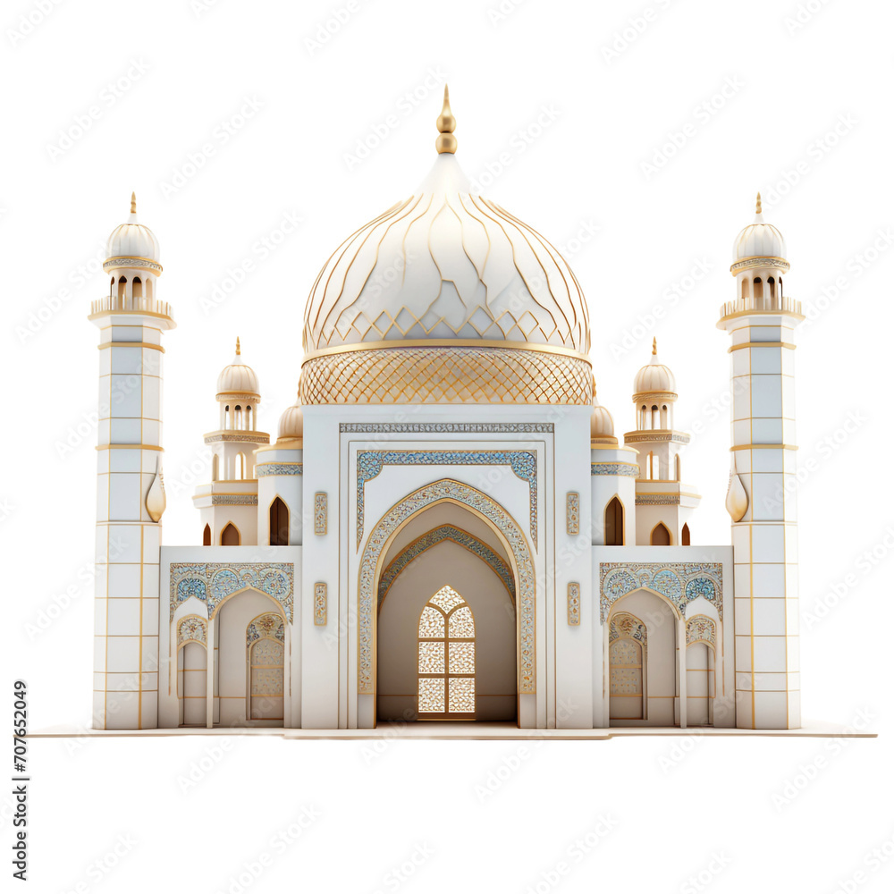 Obraz premium Islamic Architecture 3d Element isolated on transparent background