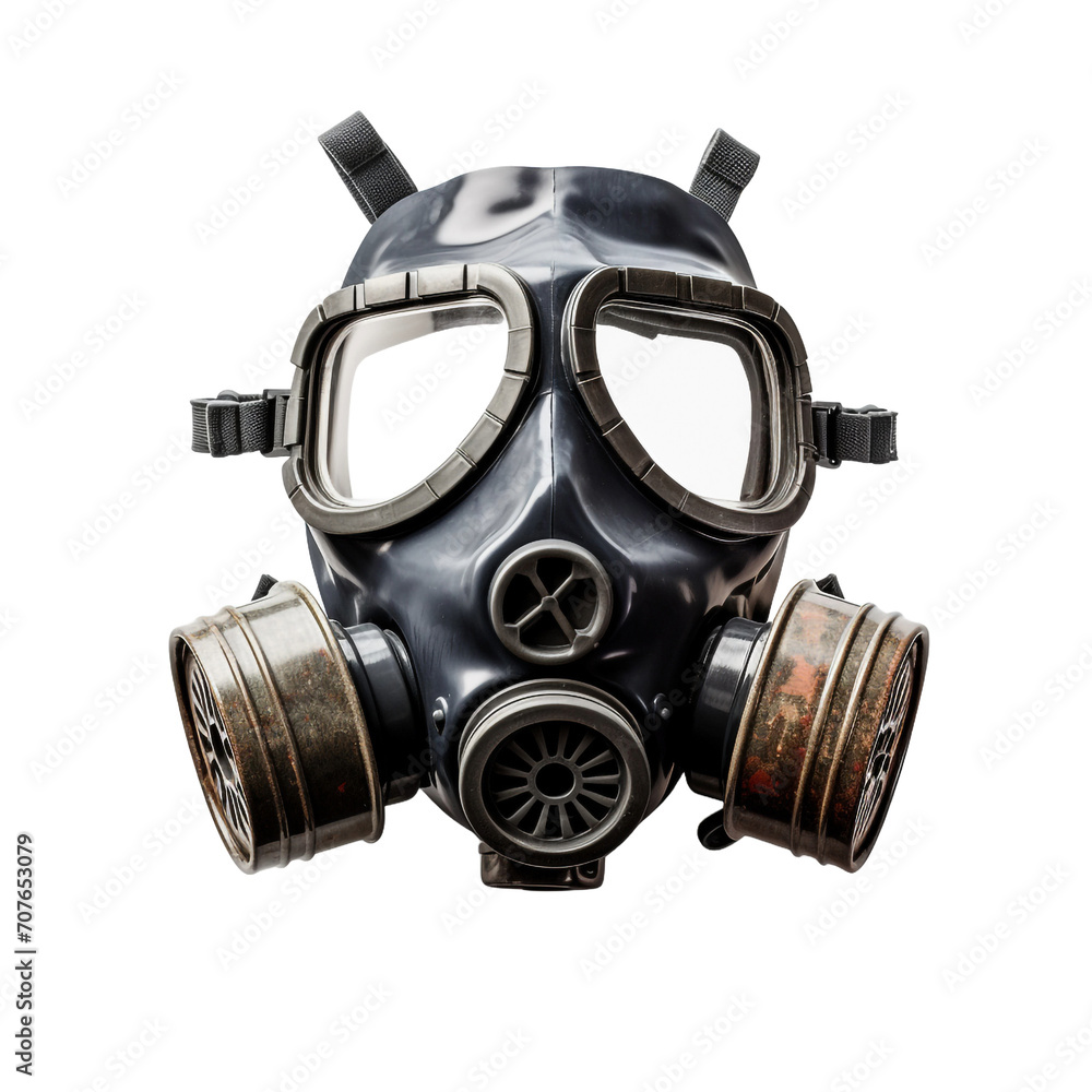 Isolate gas mask up close isolated on transparent background Isolate gas mask up close isolated on transparent background