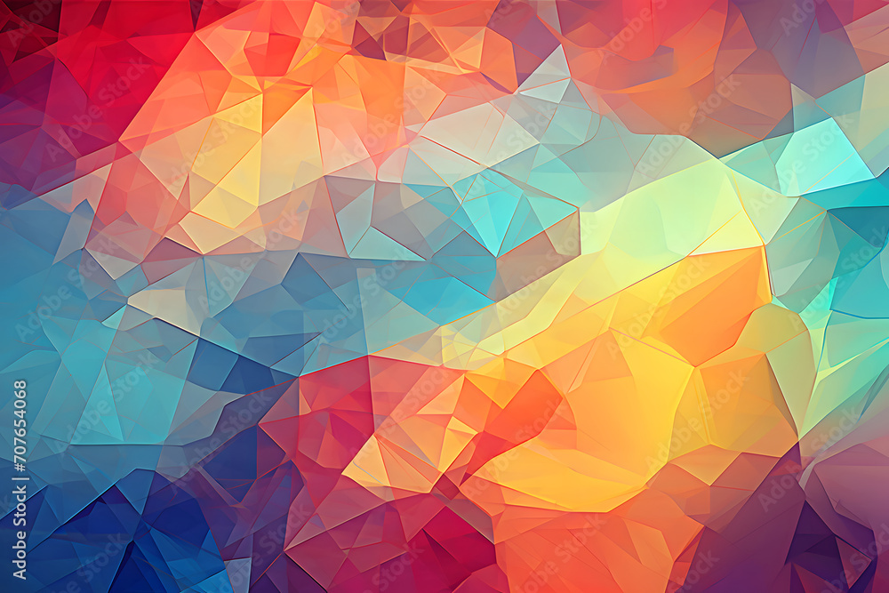 Colorful polygon background, various colors, abstract background