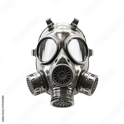 Isolate gas mask up close isolated on transparent background